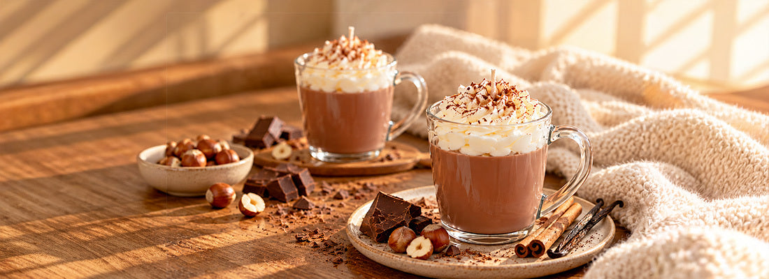 Bougie gourmande chocolat chaud avec chantilly de cire