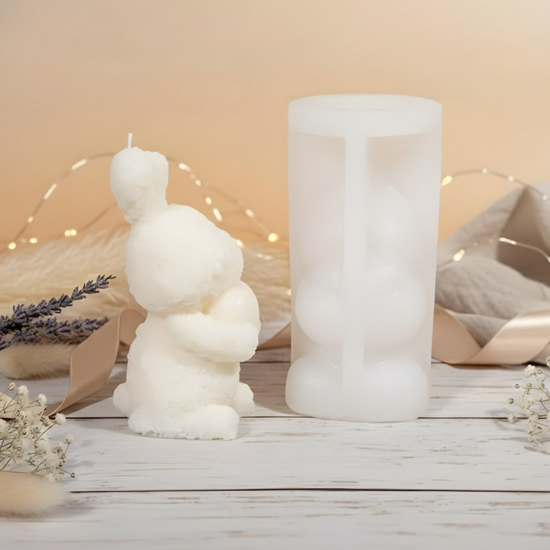 Rabbit Heart Candle Mold - Silicone