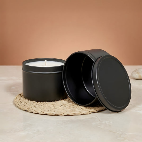 Boîte métallique Noire - Ronde sans soudure - 250 ml