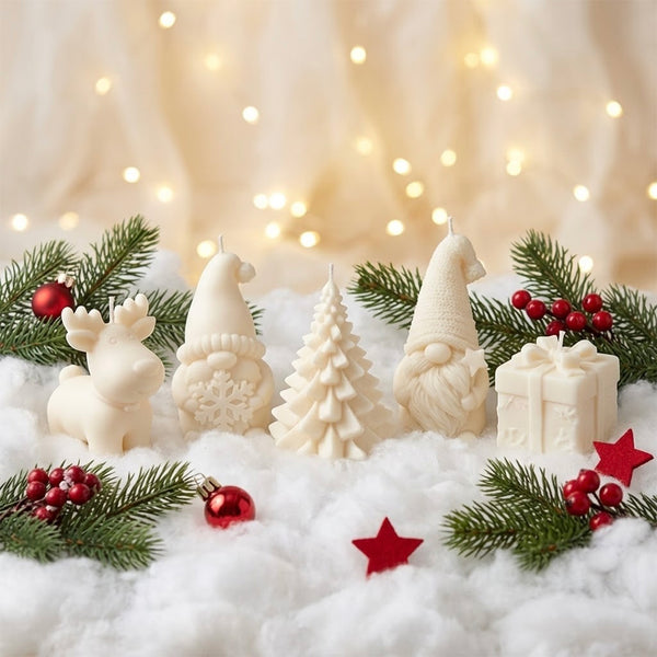 lot découverte de 5 moules pour bougies moulées pour Noël