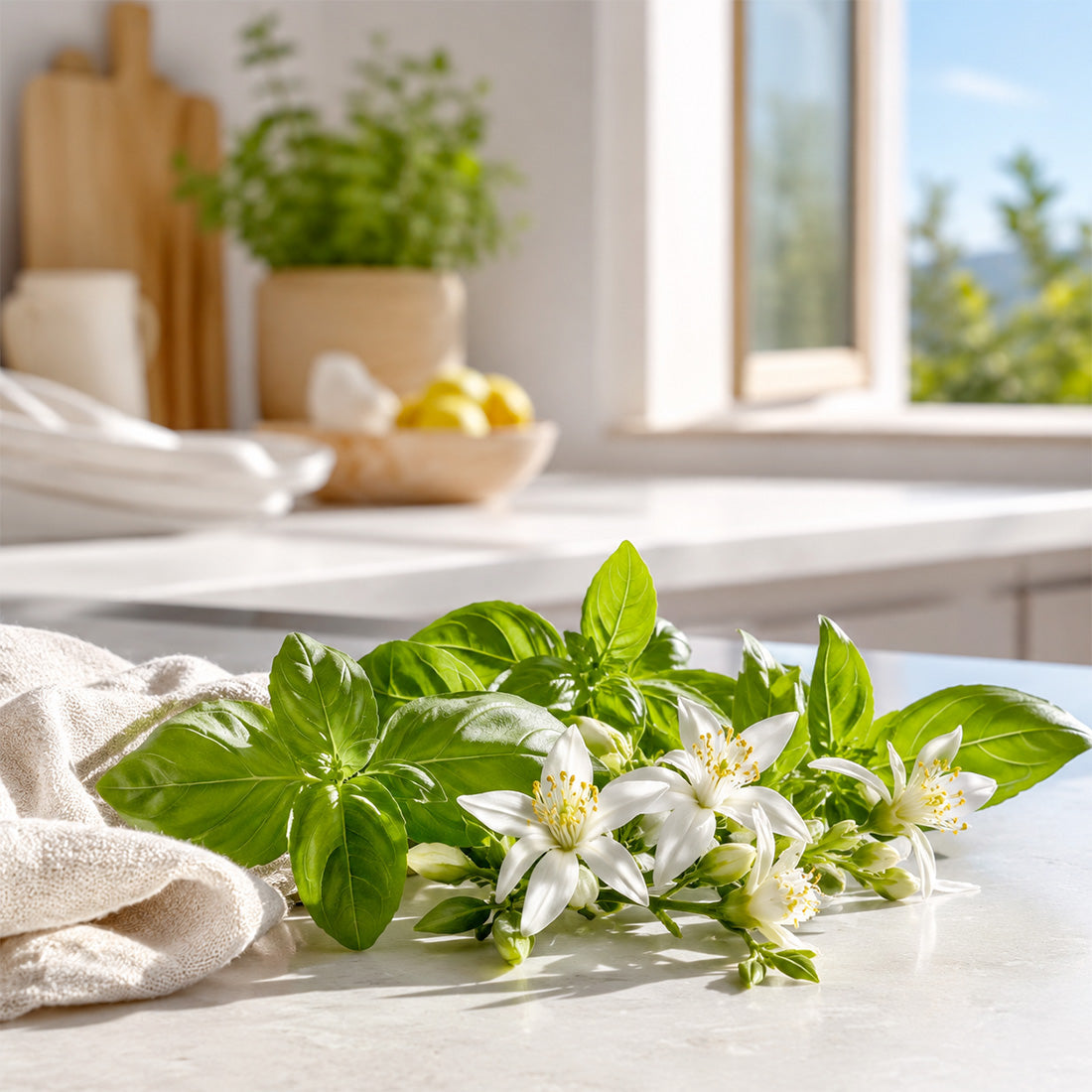 Fleur d'oranger et basilic, floral et aromatique de Grasse pour détergents maison