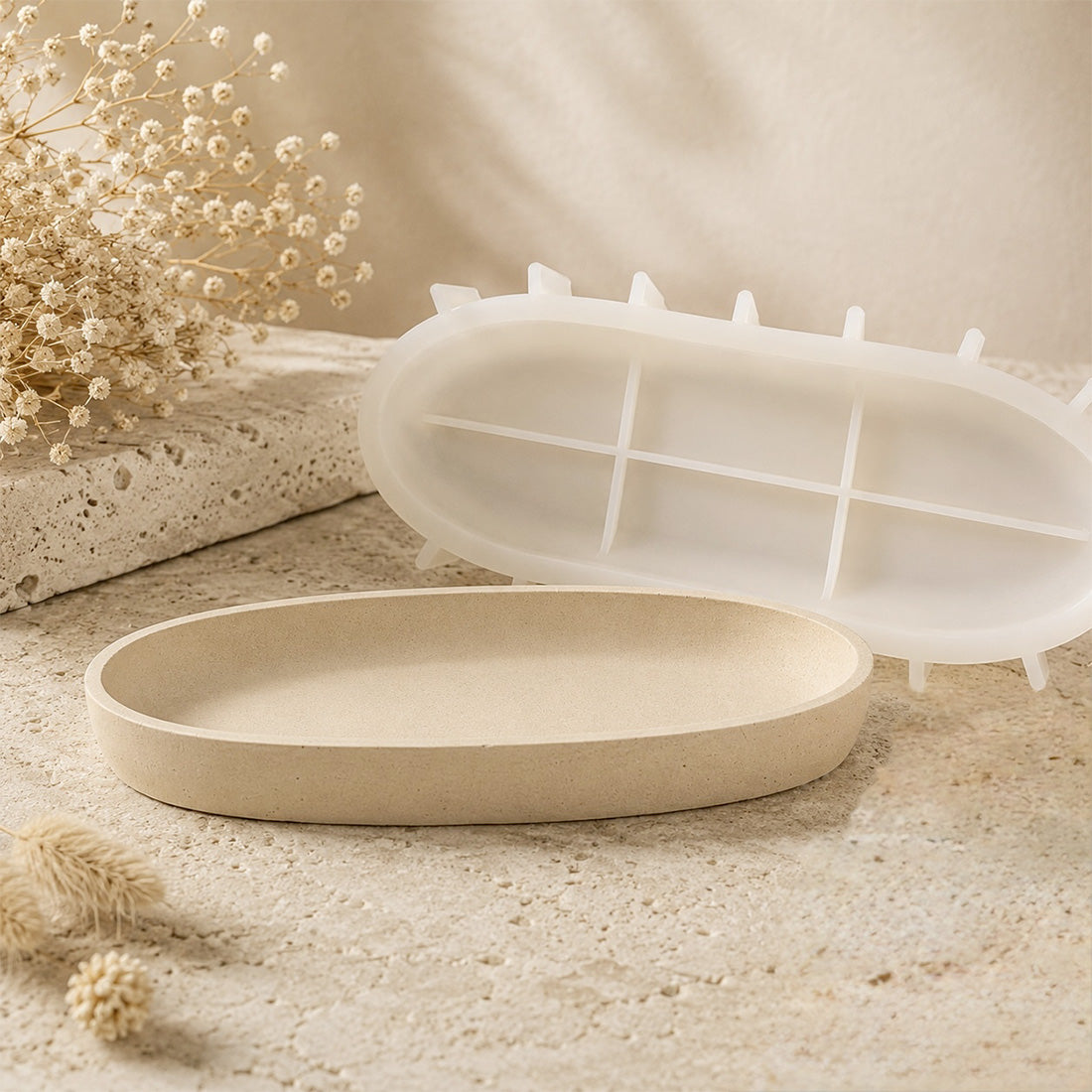 Moule Ellipse pour créations Jesmonite - Silicone