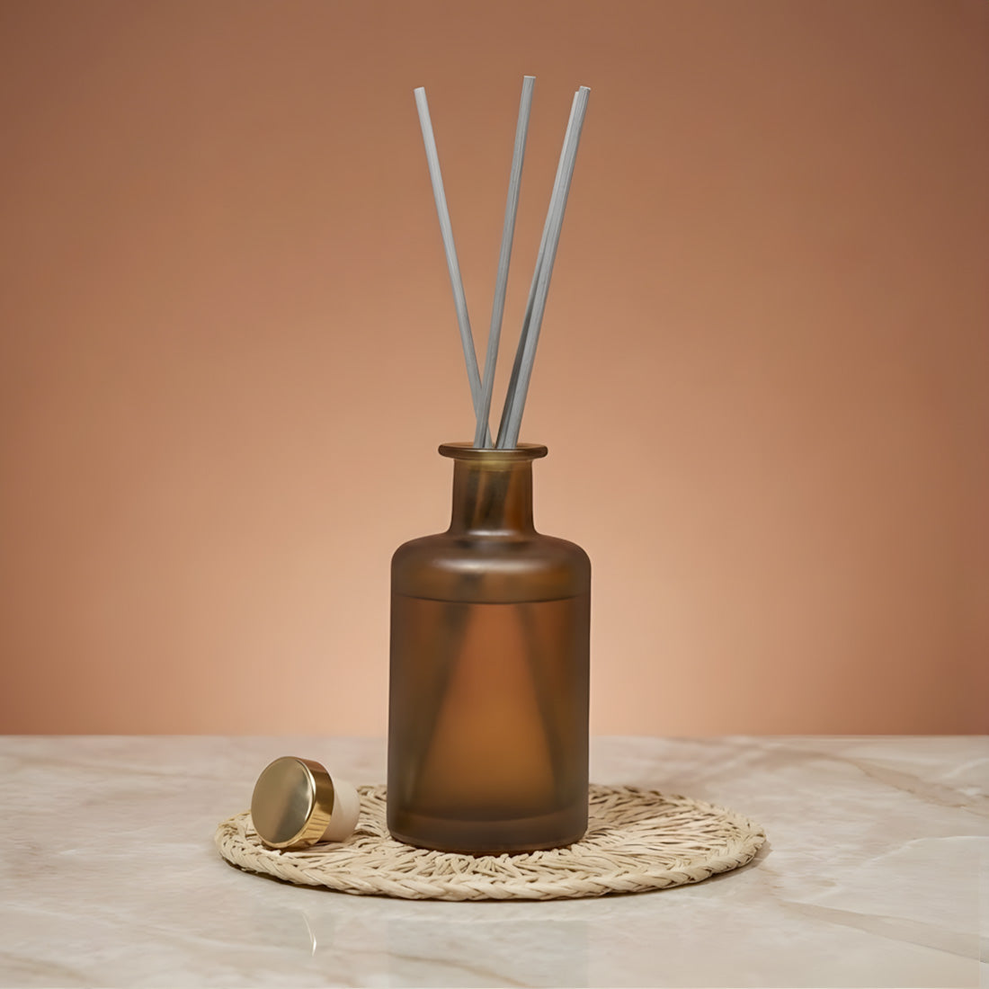 Sourcing Map 4 Bottiglie In Vetro Per Diffusori Aromaterapia 150 Ml - Vuote E Ricaricabili Per Oli Essenziali E Bastoncini Di Rattan