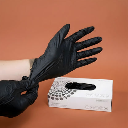 Gants de protection nitrile noirs non poudrés