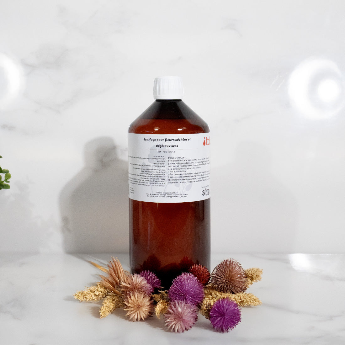 Ignifuge pour fleurs séchées et végétaux secs - additifs