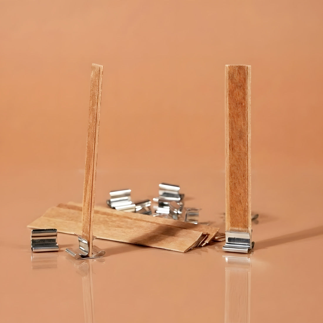 Mèches en bois plates et doubles pour bougies