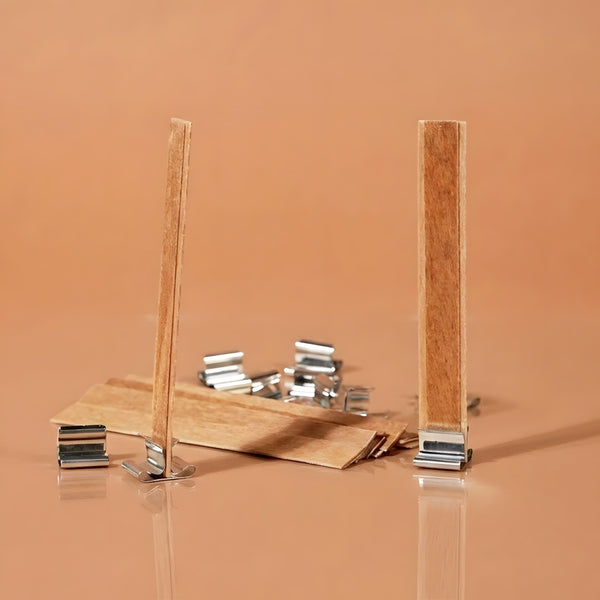 Mèches en bois plates et doubles pour bougies