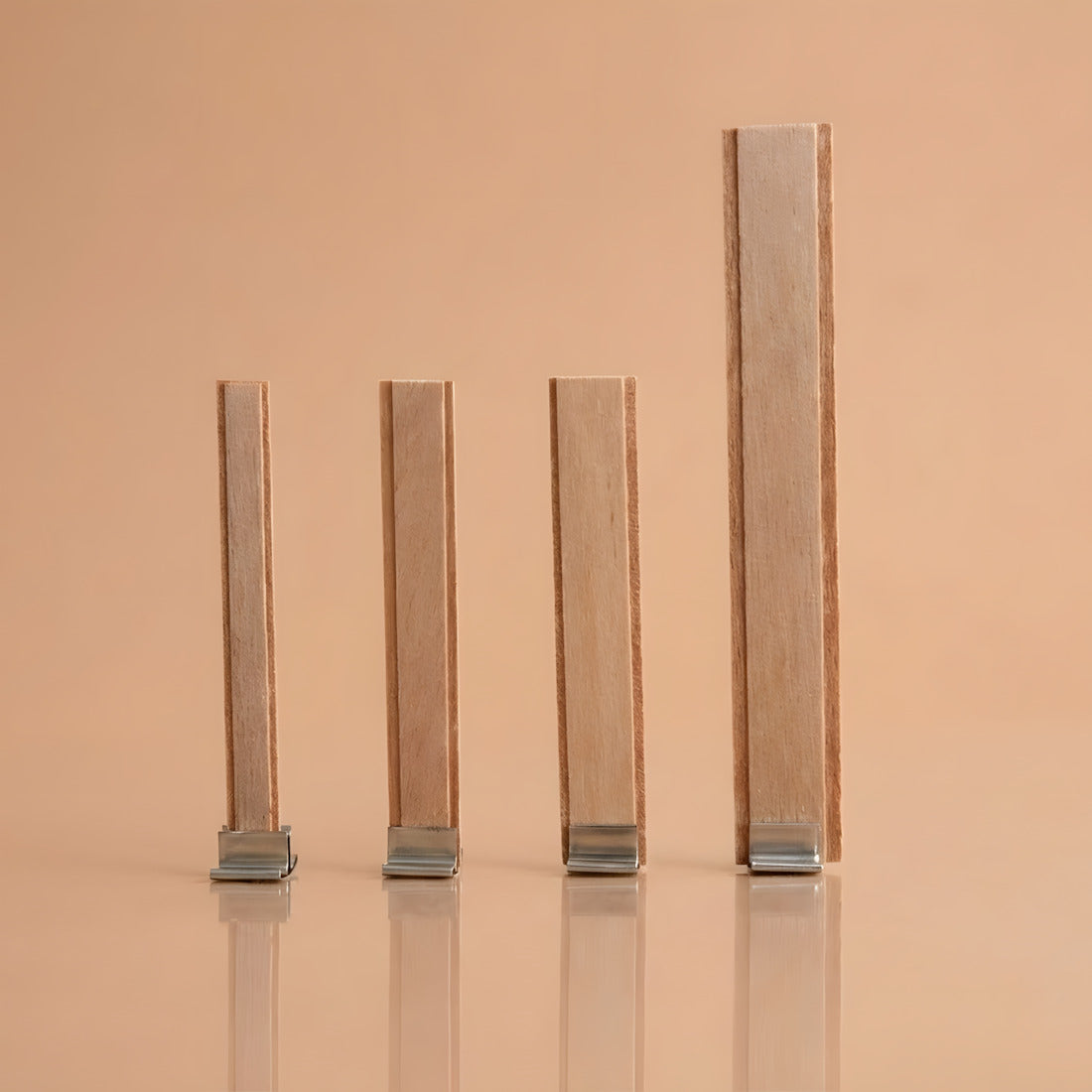 Mèches en bois plates et doubles pour bougies