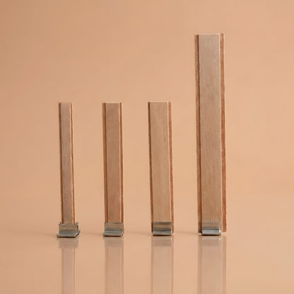 Mèches en bois plates et doubles pour bougies