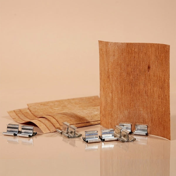QUARKZMAN 10 Sets Mèches de Bougie en Bois, 0.4 X 3.2 Pouces Mèches en Bois Naturel avec Support en Forme de Croix Cores de Bougie Fournitures avec Son Crépitant et Flamme