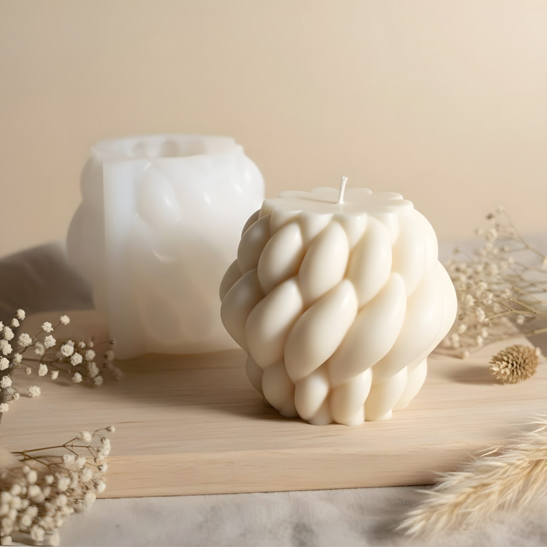 Moule design Abstrait - Silicone pour fabrication artisanale bougie cire DIY Terre de Bougies