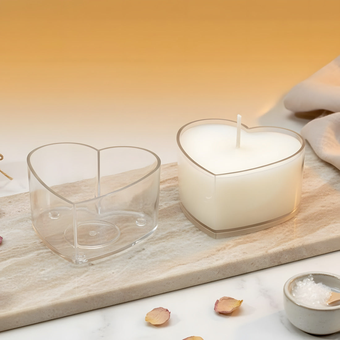 Bougie chauffe-plat cœur 