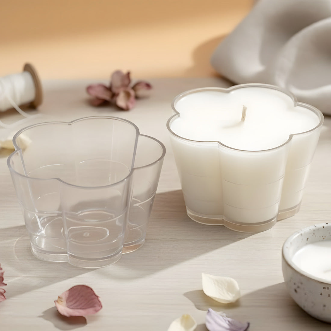 Bougie chauffe-plat en forme de rosace