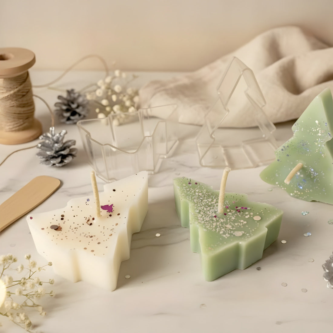 Moule bougie chauffe-plat sapin