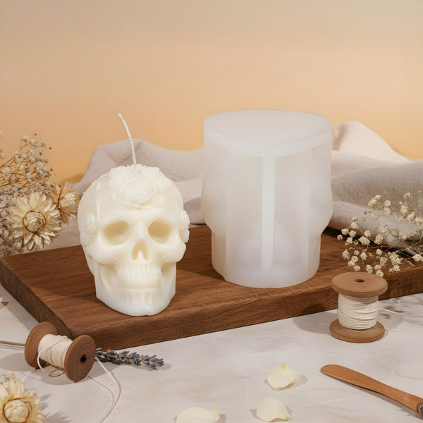 moule crâne fleuris