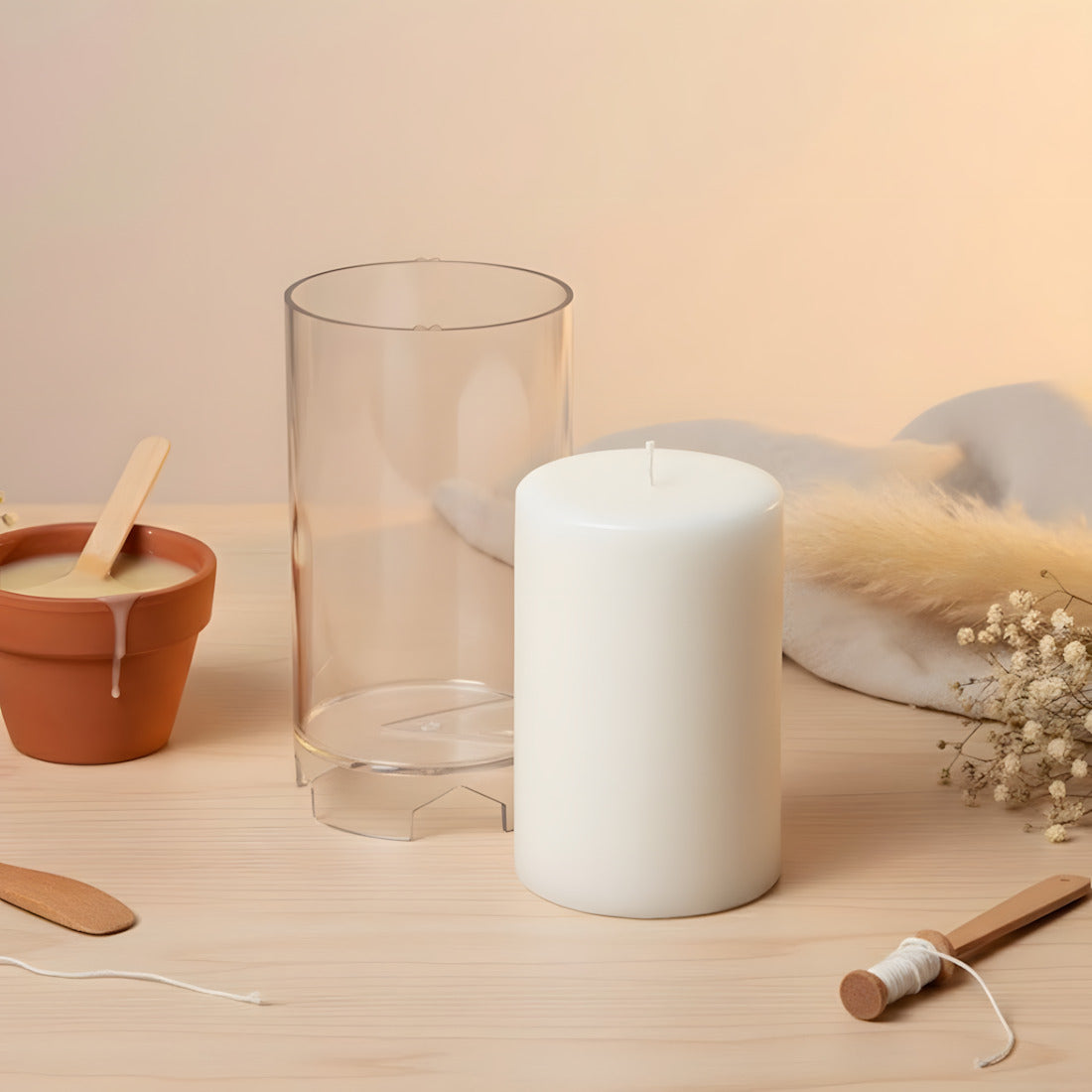 Flat cylinder candle mold - 72 x 117 mm