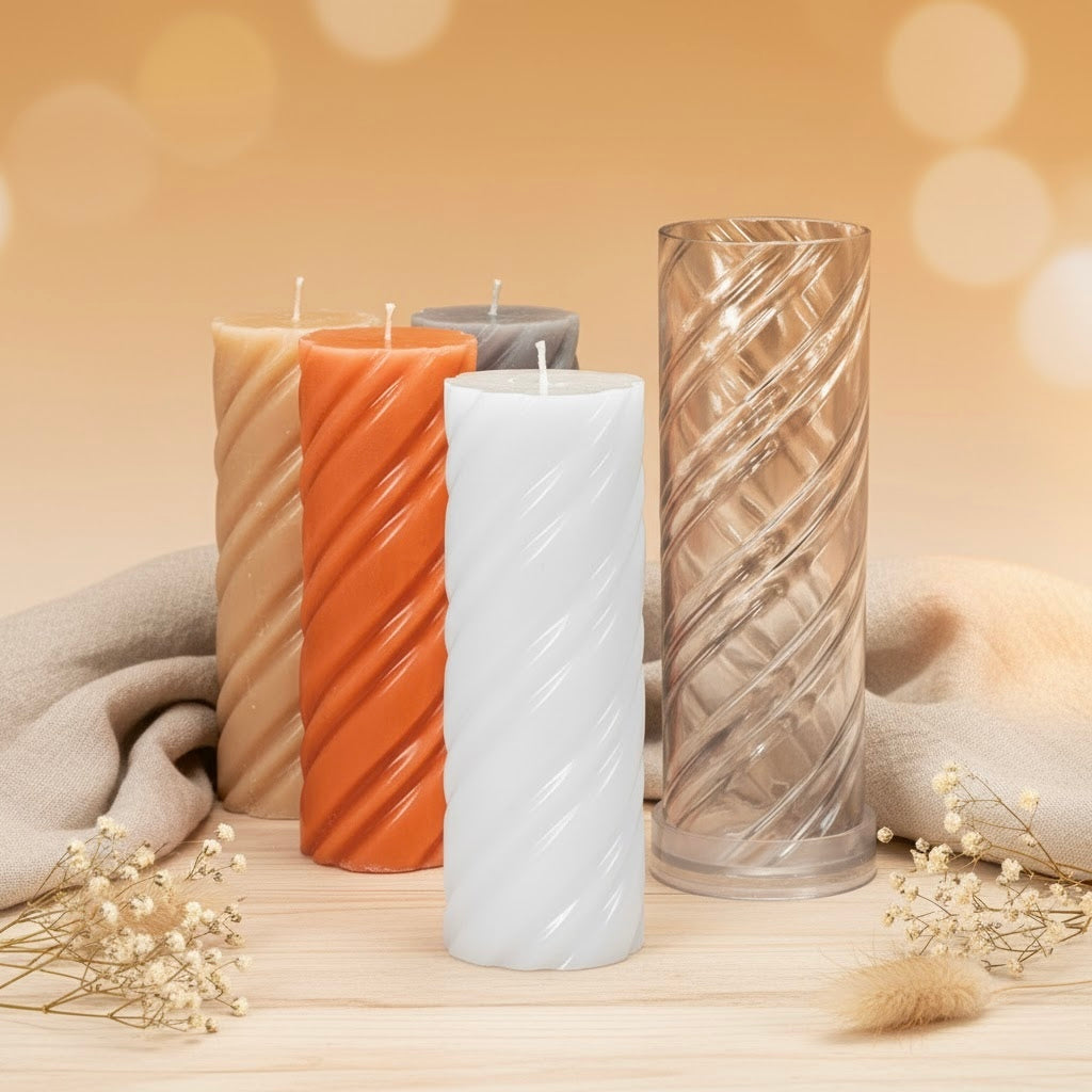 Moule bougie Cylindrique à 2 spirales