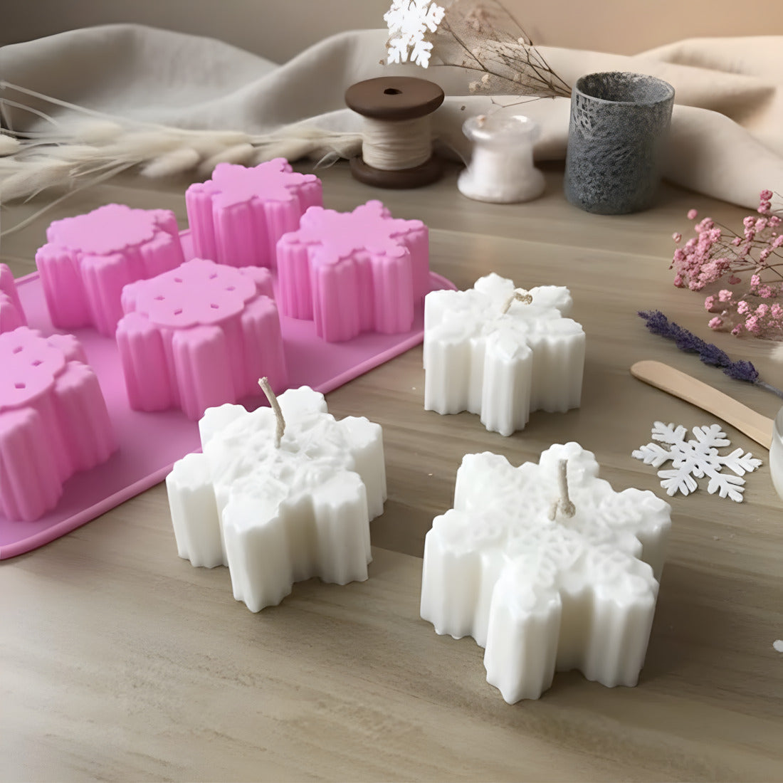Moule bougie Flocon de neige