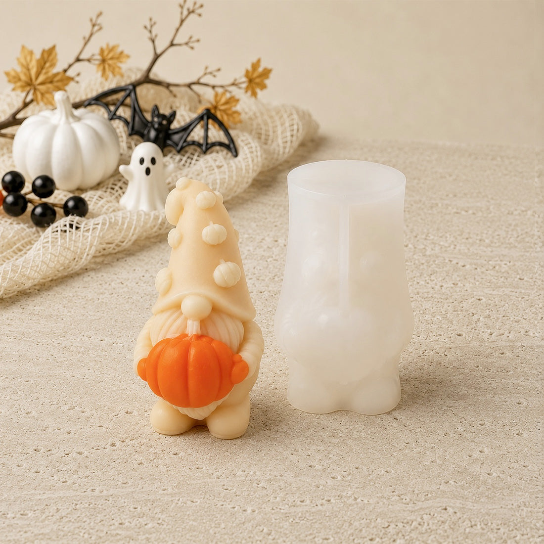 Christmas Elf with pumpkin candle mould - Silicone