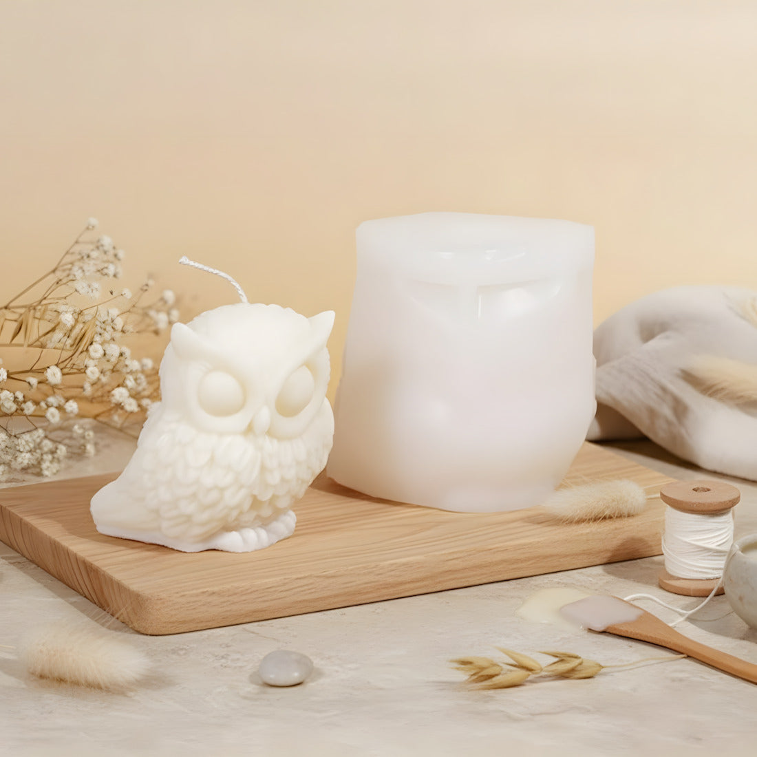 Moule pour bougie en forme d'hiboux