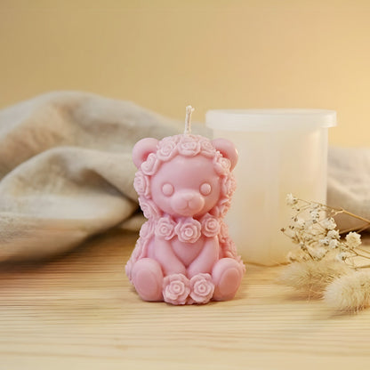 Forma do świec różowy miś - silikon do ręcznego wyrobu świeca z wosku DIY Terre de Bougies