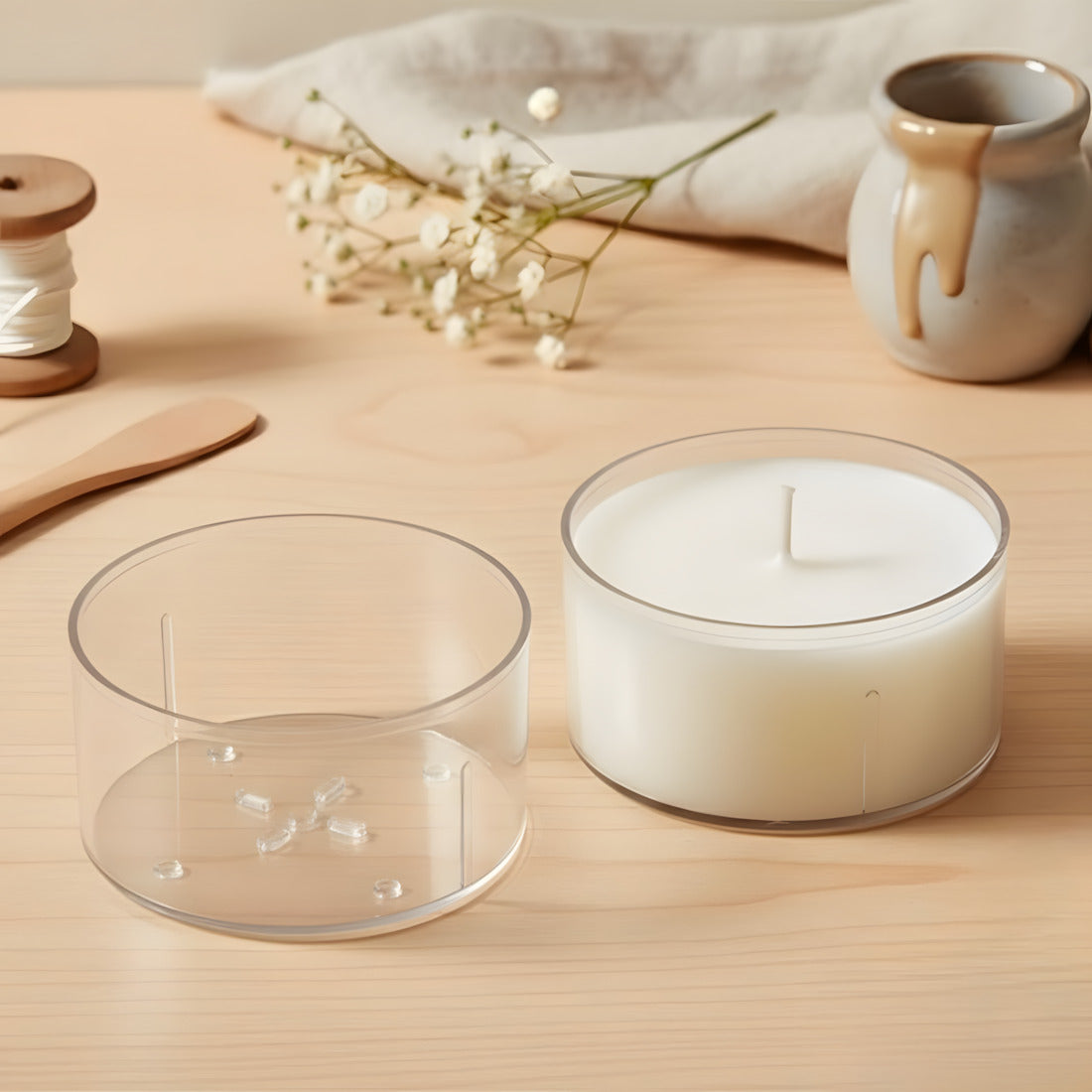 Petites bougies chauffe-plat rond