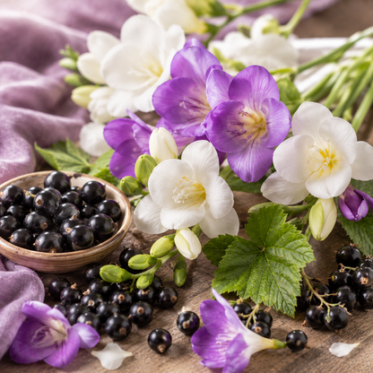 Cassis et freesia parfum fleuri de Grasse pour bougies fondants et diffuseurs