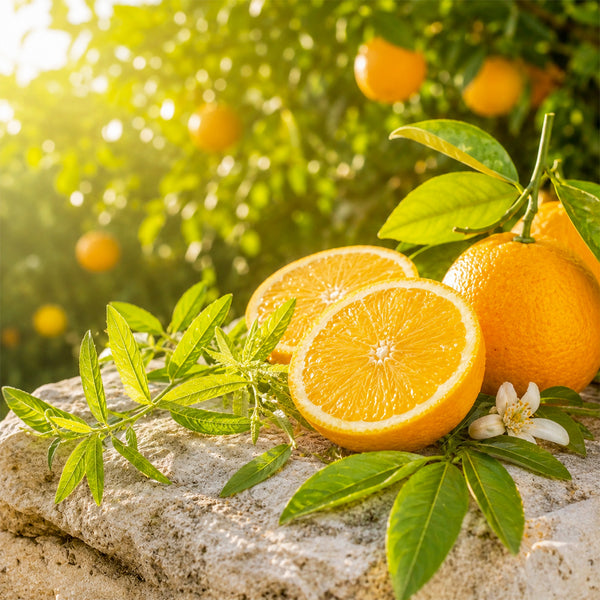 Verveine et orange sanguine parfum fleuri de Grasse pour bougies fondants et diffuseurs