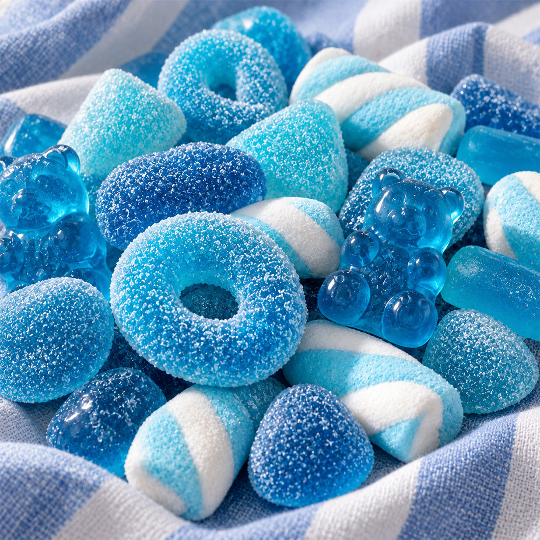 Bonbon bleu parfum gourmand de Grasse pour bougies fondants et diffuseurs