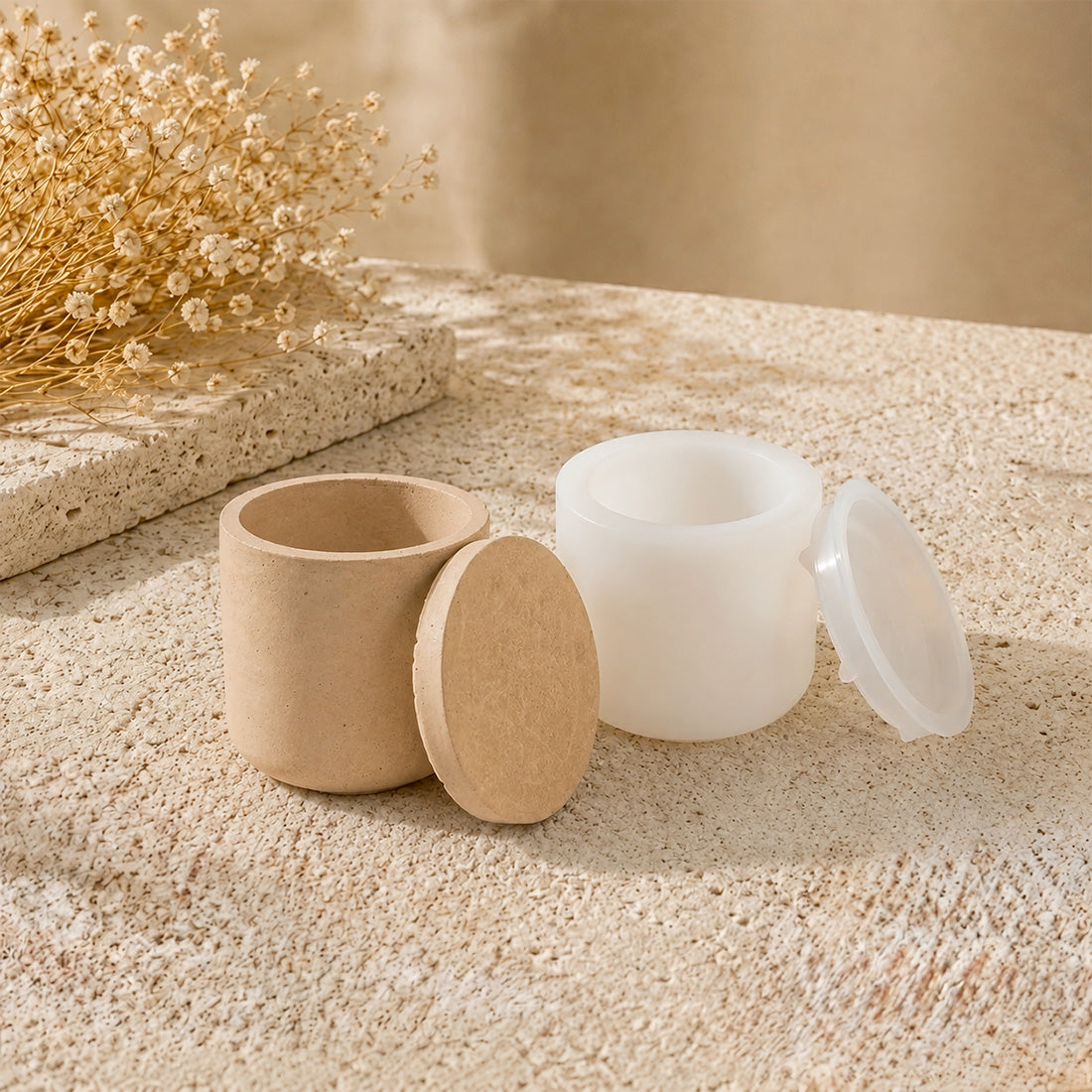 Stampo Barattolo liscio S per creazioni in Jesmonite - Silicone