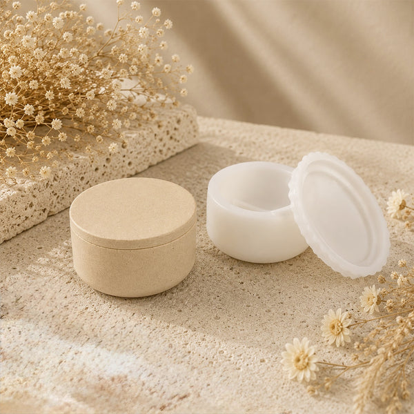 Silikonform Topf glatt M mit Deckel – Jesmonite