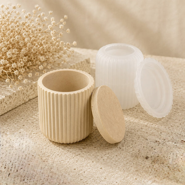 Moule Pot strié S pour créations Jesmonite - Silicone