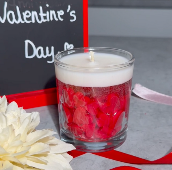 recette bougie saint-valentin avec fondants à coeurs pol