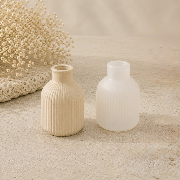 Moule Vase strié pour créations Jesmonite - Silicone