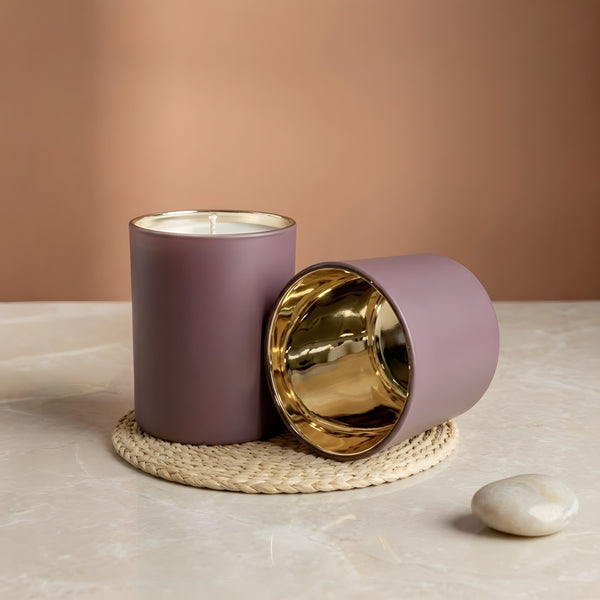 Verre bougie Reflets dorés Bordeaux - 300 ml