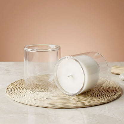 Verre pour bougie transparent double paroi 200 ml
