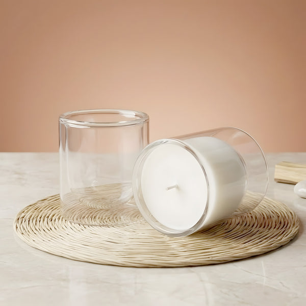 Verre pour bougie transparent double paroi 200 ml