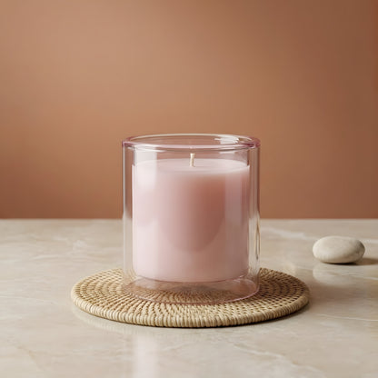 Verre bougie Violet Transparent double paroi - 400 ml