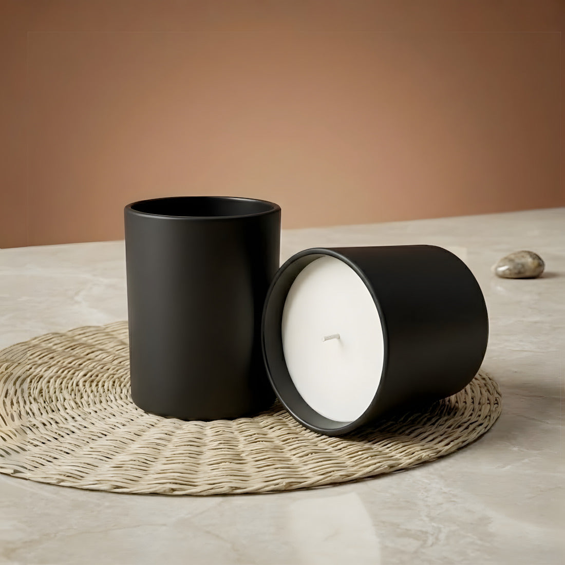 Verre bougie Noir mat - 200 ml